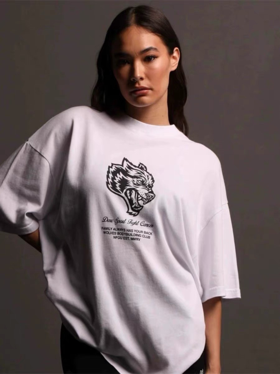 Streetwear Gym Brand - Wit Klassiek Wolf Head GYM Fitness