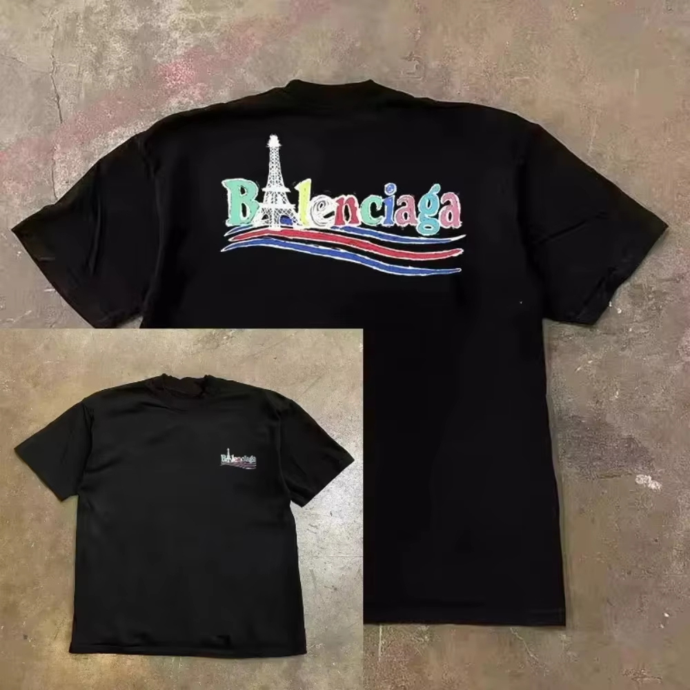 Streetwear Brand Paris - Paris Tower Dopamine Rainbow Word Modetrend