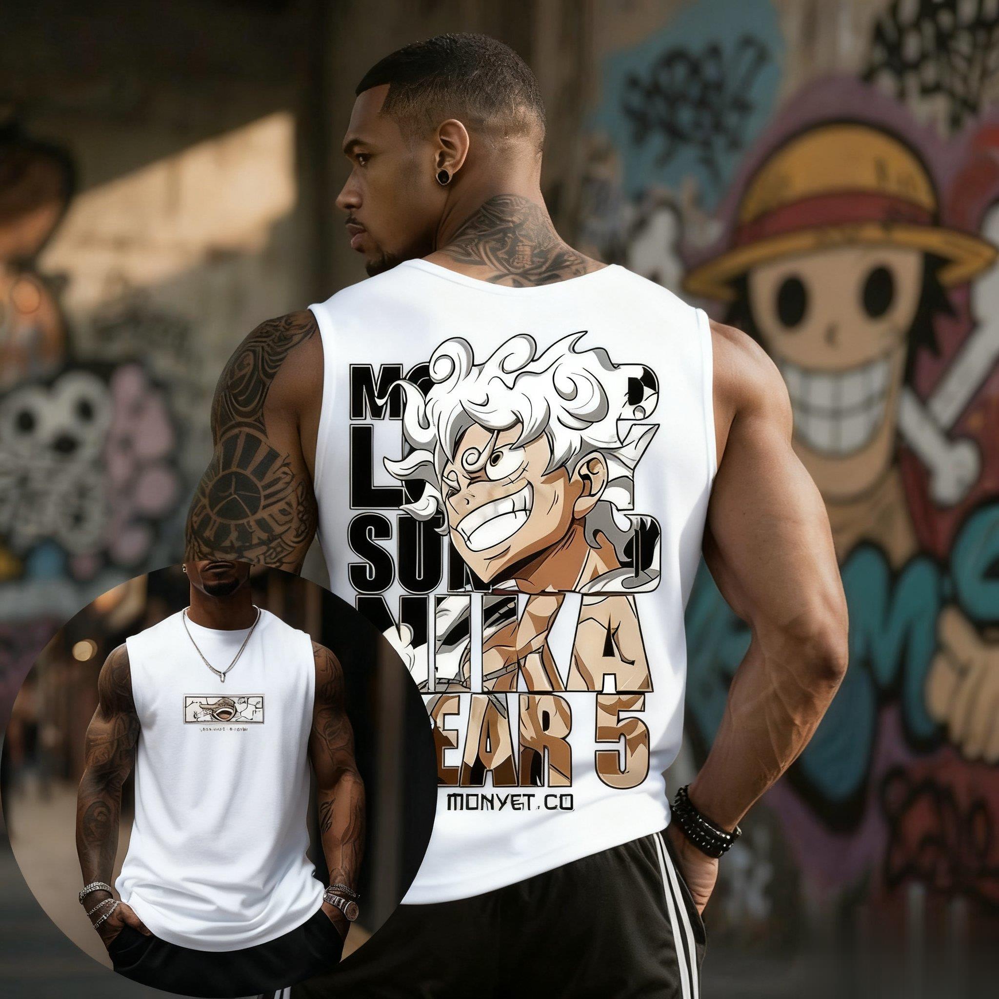 Streetwear Gym Brand - Een Stuk Luffy Gear 5 Tank
