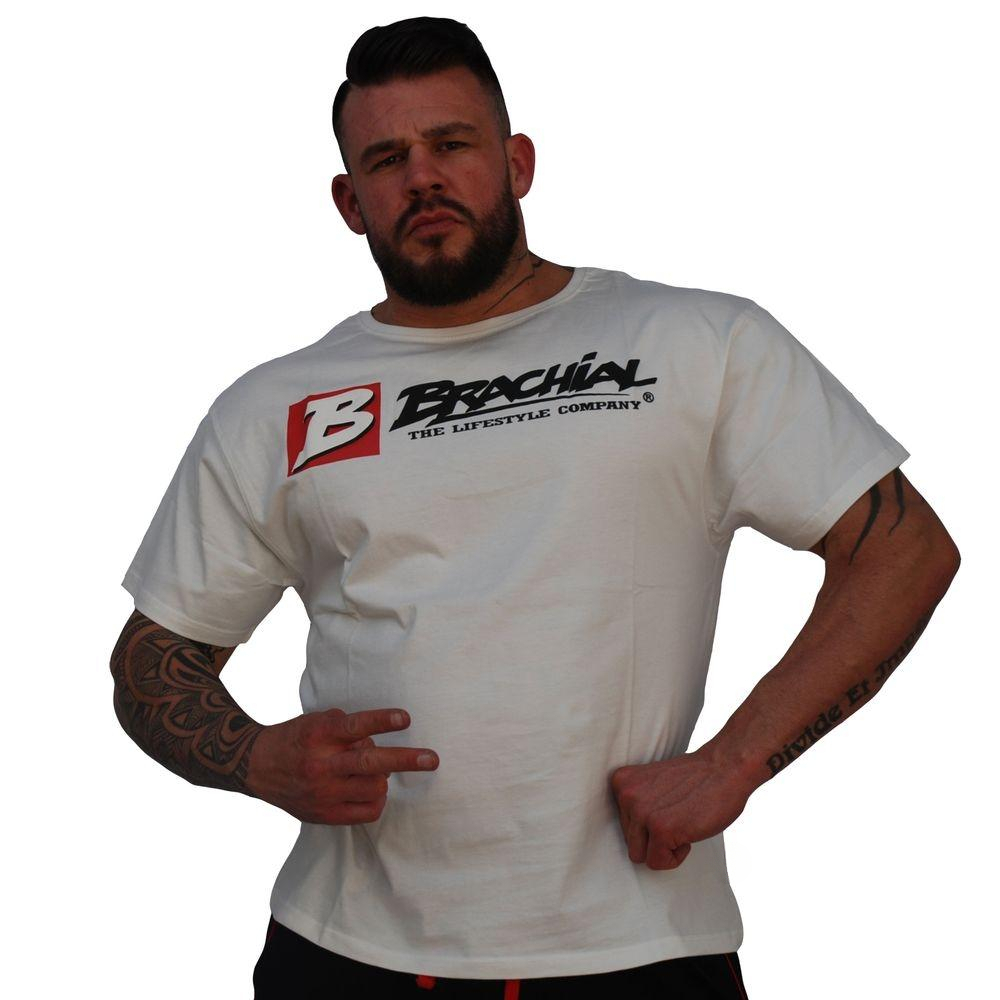 Zwarte stijl witte Brachial GY - Streetwear Gym Brand recensie en prijs